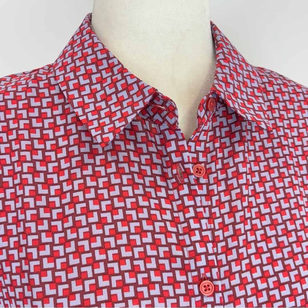 La Redoute red geometric print shirt